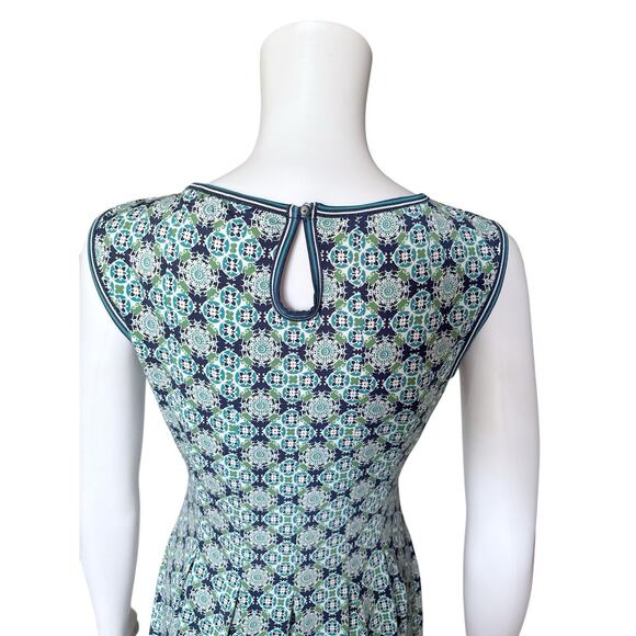 MAX STUDIO Womens Size Small Sleeveless Boho Tribal Print Pleated Sun Dress - Picture 6 of 9